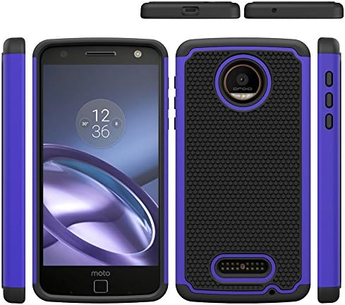 Moto Z Force Case,LKsung Hybrid Case 2 in 1 Hard PC+ Soft TPU Impact Protection Heavy Duty Shockproof Full-Body Protective Case for  Motorola Moto Z Force (blue)