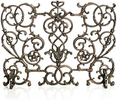 Fireplace Screen Cast Iron-Vineyard (Antique Gold)
