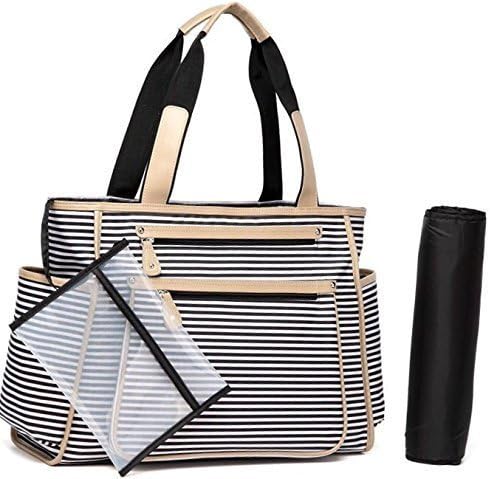 Diaper Bag With Travel Changing Mat &amp; Wet Bag Large Compartment With 10 Multi-Functional Pockets