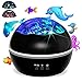 Colorful Undersea World/Star Night Light Projector for Kids, Baby Nursery Night Lamp 8 Colors Rotating Lights, Best for Children's Toddler's Gift to Stimulate Curiosity and Imagination Black