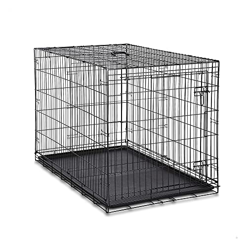 Amazon Basics Single Door Folding Metal Dog Crate Kennel with Liner