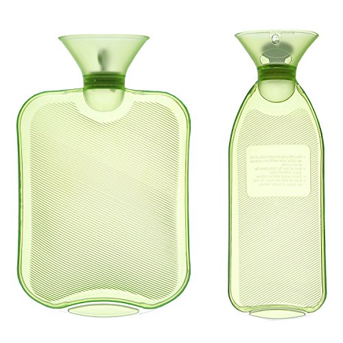HomeIdeas 2 Pack 2L+1L Thermoplastic Transparent Home & Outdoor Hot Water Bottle, Cold/Hot
