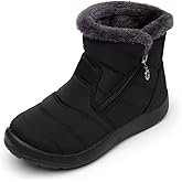 Cheval Winter Snow Zip Up Boots for Women, Fur Lined Warm Ankle Booties, Outdoor Anti-slip Waterproof Comfortable Short Boot, Botas De Invierno Para Mujert