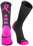TCK Sports Breast Cancer Awareness Pink Ribbon Digital Camo Crew Socks