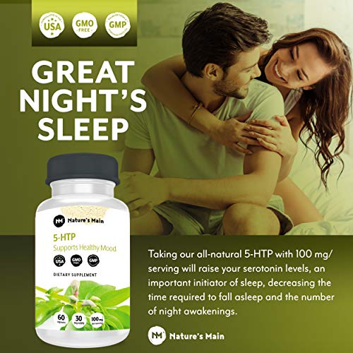 5 HTP 100 mg Serotonin Supplements ǀ Anxiety Relief, Stress Relief, Sleep Aid, Anti Depressant