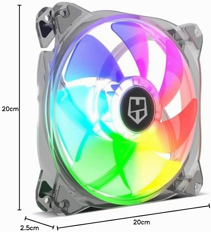 HUMMER X140 – Ventilador para caja PC 140 mm, LED ARGB, 7 aspas translúcidas, diseño silencioso, rodamientos hidráulicos, esquinas con soporte de goma, color negro