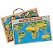 T.S. Shure U.S. & World Map Puzzles in a Wooden Box (2 Puzzles)