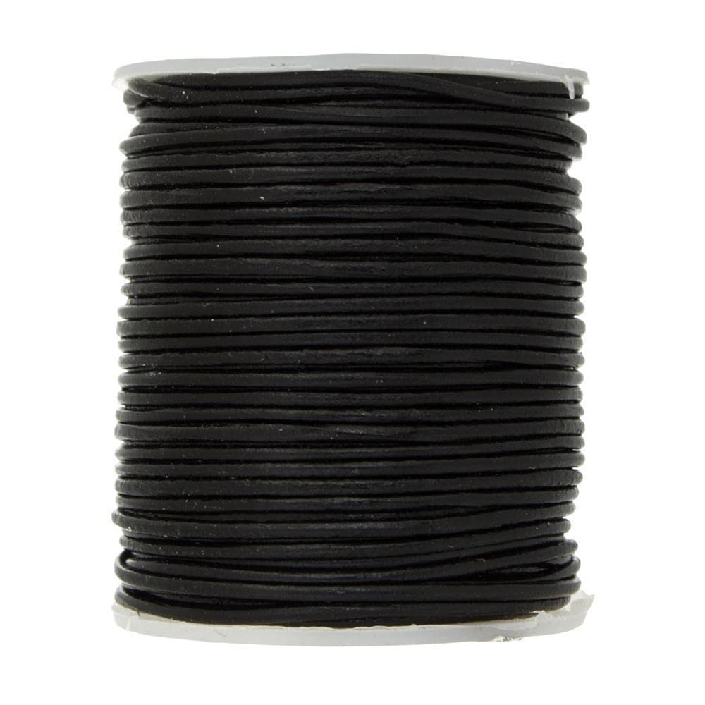 Photo 1 of 0.5mm Round Leather Cord 25 Meters Black