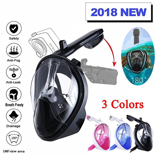 Sinwo Full Face Snorkel Mask,Foldable Anti Fog Fully Dry Diving Mask Swimming Full Face Mask Snorkeling Tool (S/M, Black) - Thumbnail 7