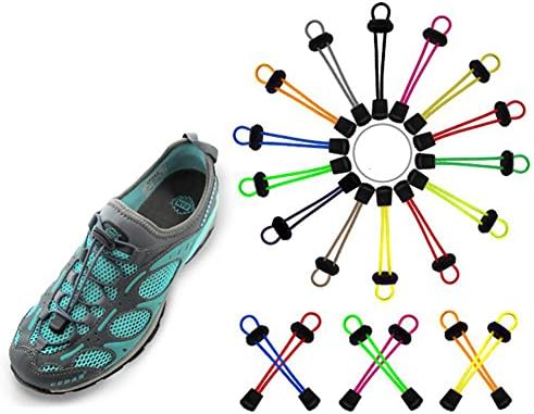 3Pairs Elastic Lock Shoelaces No Tie Lazy Shoes Lace Plastic Spring Cord Lock End Round Toggle Stoppers for Shoelace Replacement,Running,Hiking,Athletic,Sports,Men,Women,Kids