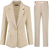 YYNUDA Women's Business Suit Set Ladies 2 Piece Office Work Solid Blazer Jacket and Pants