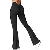 YEOREO Scrunch Flare Leggings V Back Butt Lifting Wide Leg High Waist 31.5" Gym Workout Yoga Pants