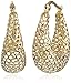 Amazon Collection 14k Yellow Gold Mesh Diamond-Cut Hoop Earrings