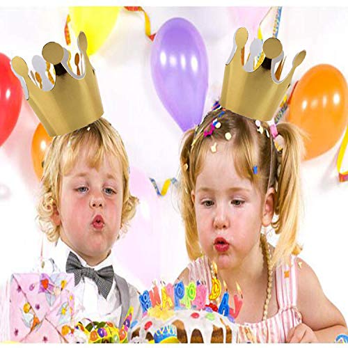 Birthday Party Hats, Popmall 10 pcs Paper Crown Party Crown Hat Cap with 12 party horns noisemakers Blowouts Whistles Party Favors