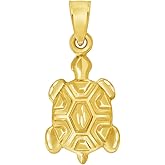 Jewelry America 14k Yellow Gold Mini 3D Turtle Charm Pendant