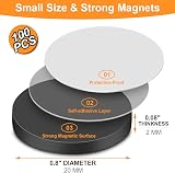 Flintronic 100Pcs Self Adhesive Magnets 20mm Round Magnetic Dots 2mm Thick view 2