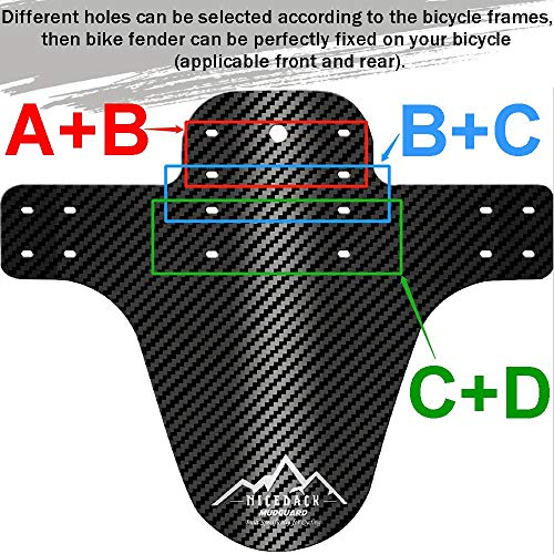 Bike Fender, Adjustable MTB Mud Guard, Front and Rear Compatible Mudguards, Easy to Install, Fits 26", 27.5", 29" Fat Tire Bikes and All Disc Brake Bicycles (NCIEDACK Logo Silver) - Thumbnail 4
