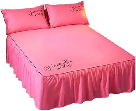 Amazon 豪華な丈夫なベッドカバーピュアカラーベッドカバー 赤 ボックスシーツ オンライン通販