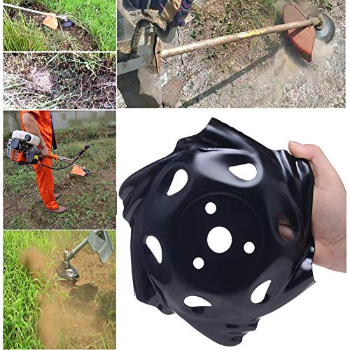 YOLIYANA Universal Weed Trimmer Head 9.5" with Rounded Edge Wheels Weed Eater Head Metal Brush Cutter Blade for Power Lawn Mower Sharpener Replacement (Black)