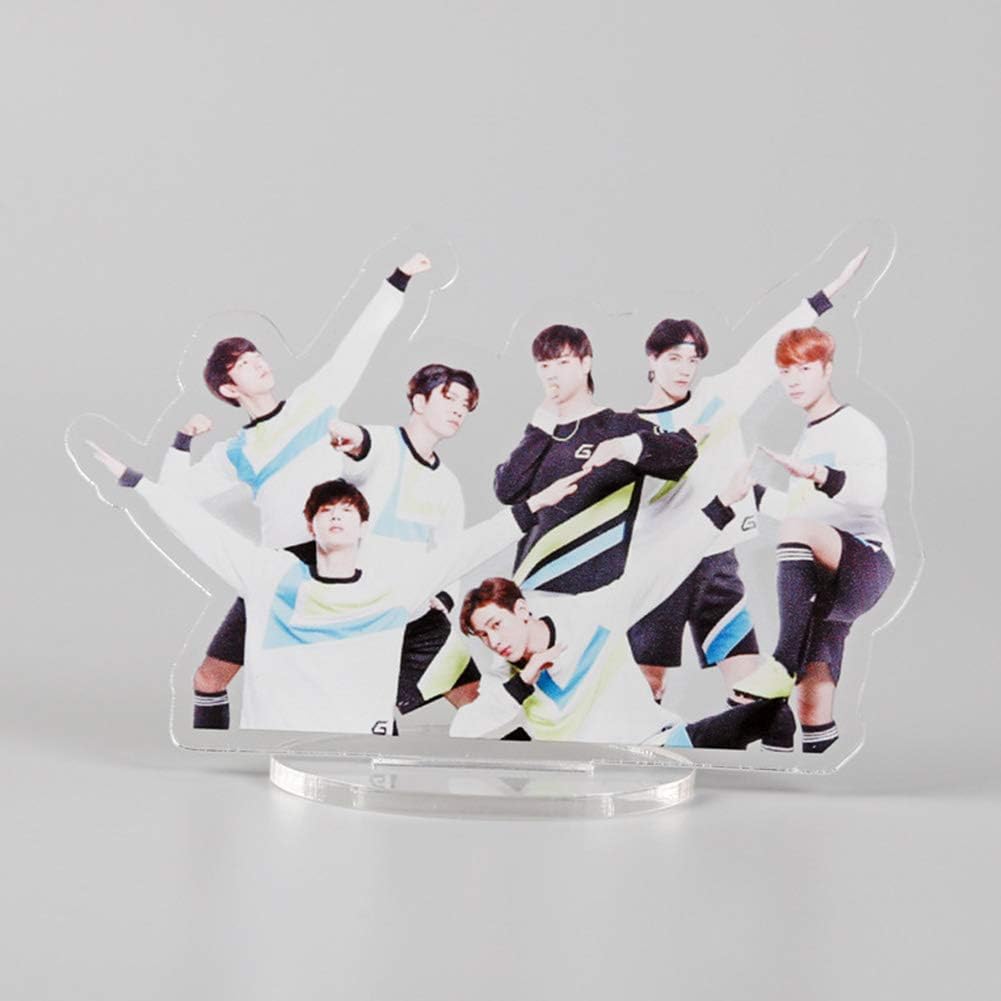 Hosston Kpop Standing Figure Model, Blackpink, GOT7, TXT, Twice, IZONE Members Acrylic Cartoon Stand Action Figure Doll Standing Table Decor Best Gift for Fans( Style 02-GOT7)