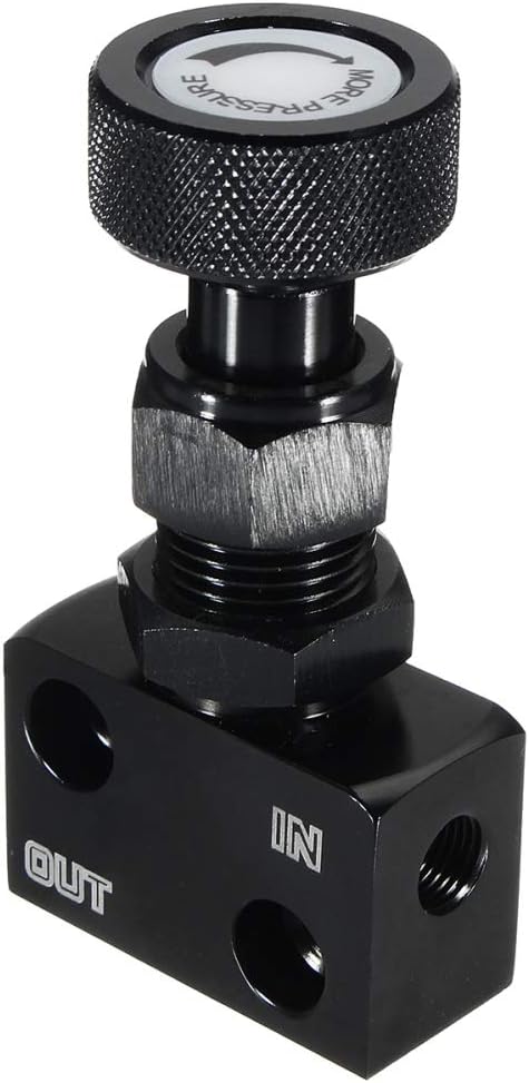 YSHtanj Brake Bias Valve Brake System Bias Valve 1/8 NPT Adjustable Brake Proportioning Bias Valve Knob Style Suit Disc Drum - Black