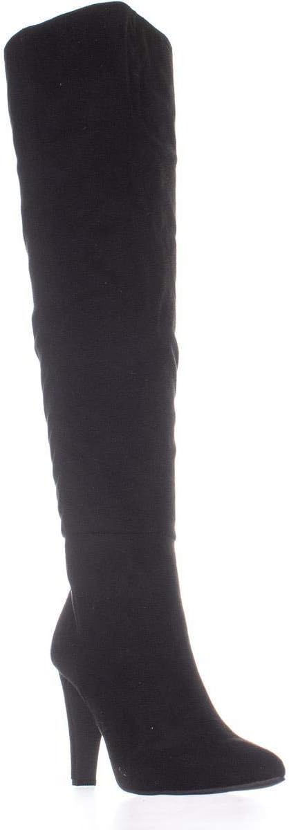 Material Girl Womens Candice Faux Suede Heel Over-The-Knee Boots