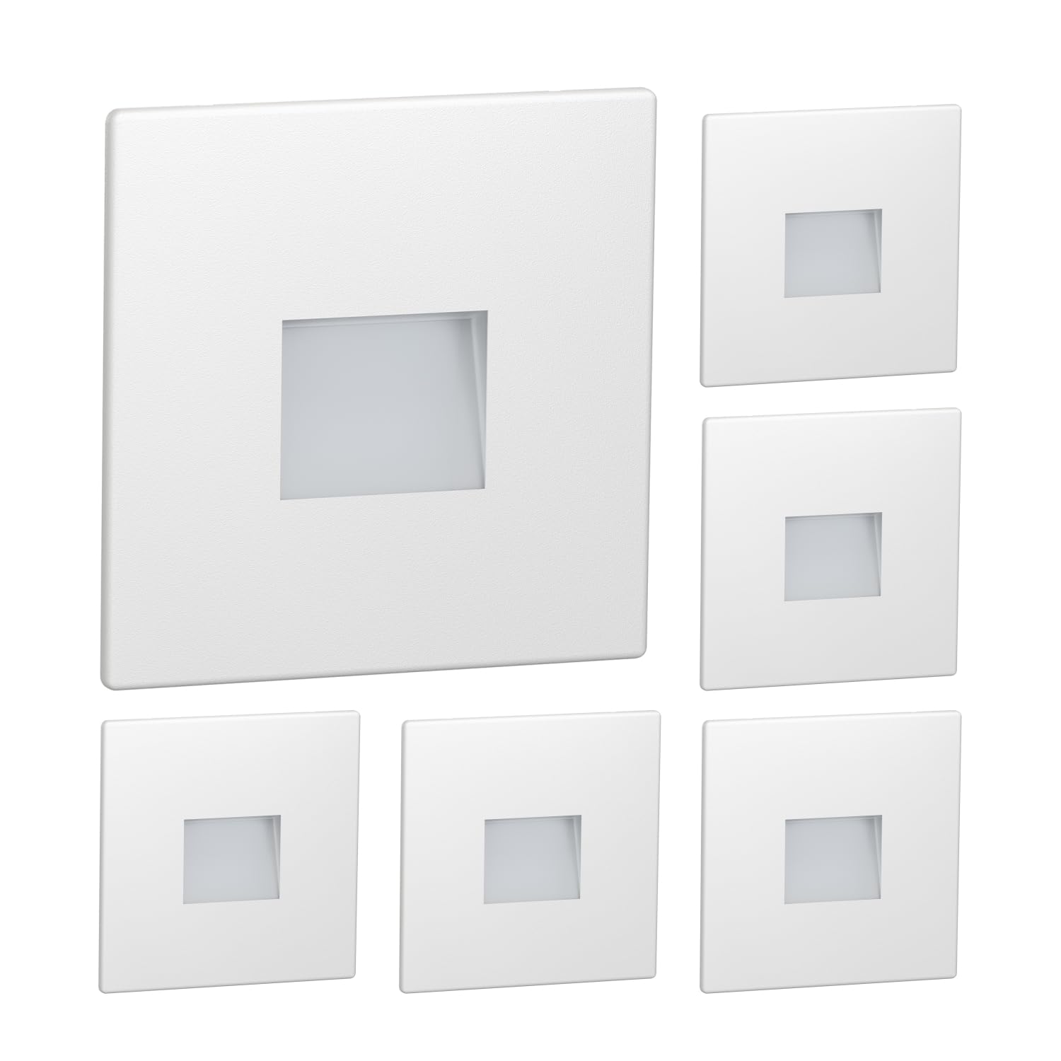 ledscom.de 6 LED Staircase Light/recessed wall Light FOW for Indoors and Outdoors, Downlight, Angular, 85 x 85mm, Cool White — image 1