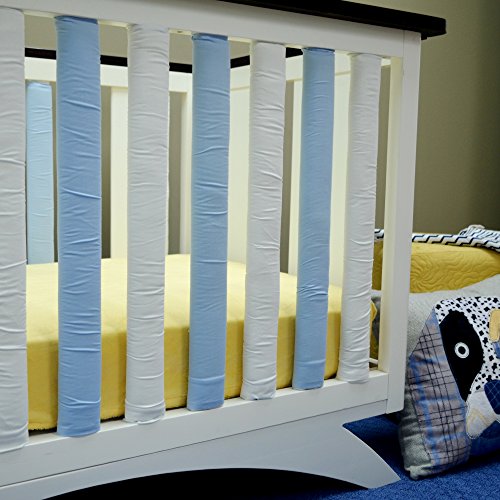 Go Mama Go 38 Piece Doctor-Approved Organic Wonder Bumpers, Blue/White