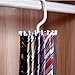Z ZICOME 3 Pack Twirl Ties Rack Closet Organizer Tie Hanger Hook Headband Holder (Black)