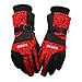 GVDV Waterproof Men Women Winter Ski Skiing Snow Warm Gloves (Red)