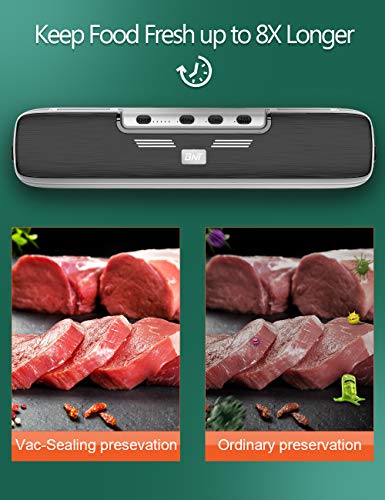 Vakuumierer mit 15 Vakuumierbeutel und Vakuumschlauch-Set, BNT Vakuumiergerät, Automatisch Lebensmittel Vacuum Sealer… – Bild 3