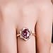 Haluoo Flower Ring, Natural Red Tourmaline Female Ring Crystal Diamond Floral Promise Ring Rose Gold Engagement Ring for Women Jewelry Accessories (6, Rose Gold)thumb 3