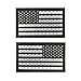 2x3.5 Reflective Black White US USA American Flag Tactical Patches Hook-Fastener Backing (Forward and Reversed)