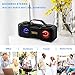 Portable Radio, Boombox, with FM Radio RGB Color Changing Light Bluetooth Speakers,USB/TF/AUX/BT Input,Wireless Hi-Fi Stereo Pairing,USB Rechargeable Durable Design Backyard,Outdoors,Travel,Home Partythumb 4