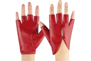 1 Pair PU Half Finger Glove Driving Gloves Outdoor Sports Cosplay Costume Half Finger Glove for Women Men