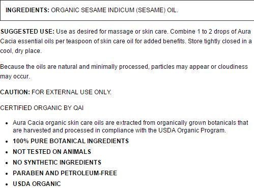 Aura Cacia Sesame Oil - Image 2