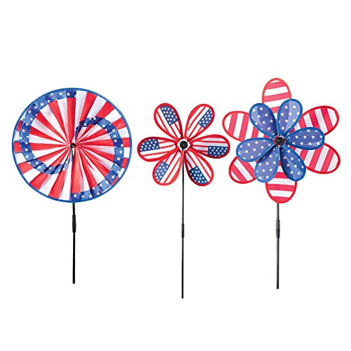 Patriotic Americana Wind Spinners - Set Of 3