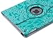 iPad Air Case,ULAK Synthetic Leather Case Cover for Apple iPad Air iPad 5 (2013 Model) With Inbuilt 360 Rotating Stand and Automatic Wake/Sleep Function (Aqua Blue Flower)