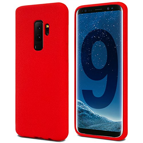 Galaxy S9+ PLUS Case for Samsung Galaxy S9 PLUS, [Thin Slim] GOOSPERY [Flexible] Soft Feeling Jelly [Matte Finish] Silky TPU Rubber Liquid Gel Silicone Case [Lightweight] Bumper Cover, Red