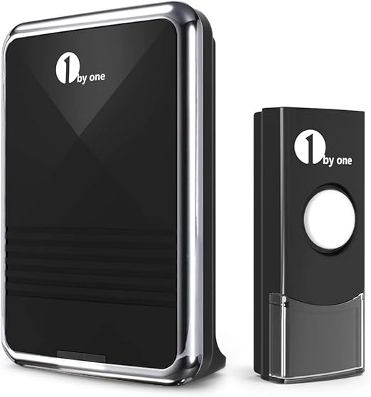 1byone Easy Chime Wireless Doorbell Kit, 1 Receiver & 1 Push Button