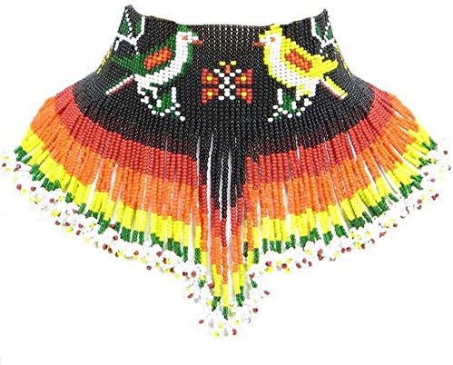 La ViviaHandmade Beaded Necklace & Earrings Set. Fire Bird Choker Necklace & Earrings. Native American Inspired Style Seed Beads Work. Suitable for Occasion, Gift