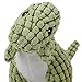Iumer Plush Dinosaur Shape Pet Dog Chew Toy Squeaky Plush Velvet Sound Toys Cute Tooth Cleaning Toy Green