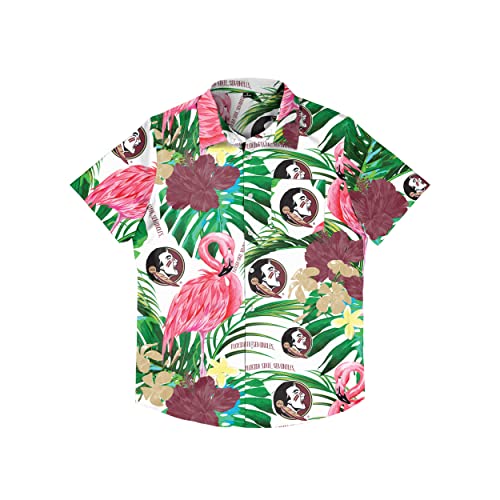 FOCO Florida State Seminoles NCAA Mens Flamingo Button Up Shirt - Small