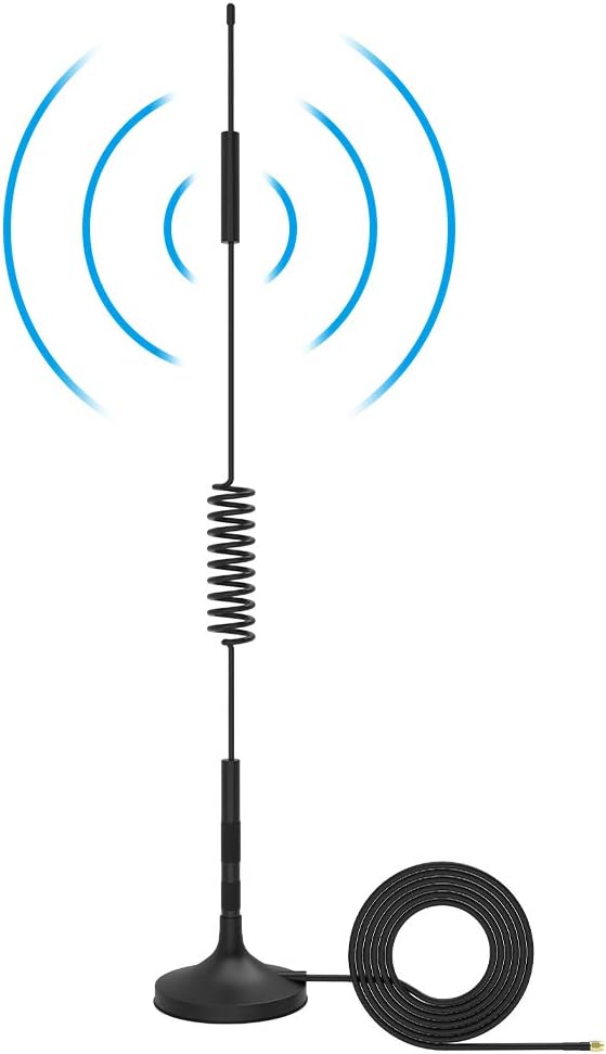 12dBi High Gain Omni-Directional SMA Male Antenna, 700MHz-2700MHz Wide Band 2.4GHz WCDMA 2G 3G 4G LTE GSM Magnetic Antenna with 10ft Cable Magnet Mount Antenna Used for Car/RV/Boat/Truck