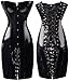 Alivila.Y Fashion Womens Faux Leather Vintage Corset Dress 2041-Black-3XL