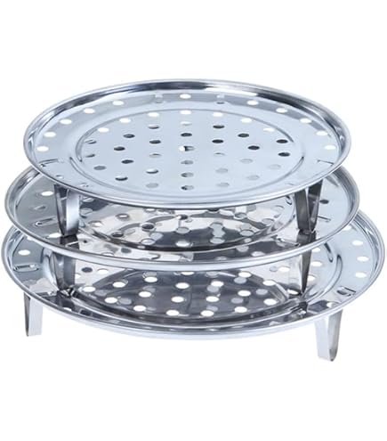 Grille Inox 304 Réglable Pliable Grille Vapeur Pliable Acier Inox 304 - Hauteur Réglable, Surface Extensible - Pour Autocuiseur, Marmite Grille Réglable 2 Hauteurs