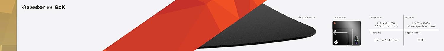 SteelSeries QcK Gaming Surface - Large Cloth - Best Selling Mouse Pad of All Time - Optimized For Gaming Sensors - Maximum Control: Electronics