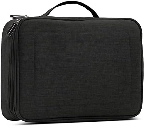 BOONA Dual XL Travel Universal Cable Organizer Cases Electronics Accessories Storage Bag for USB, Charger, Cable, Hard Disk, Power Bank, Phone and pad mini (11.02 * 8.26 * 3.34 inch,Black)