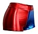 Dilly Duds HIGH Waist Metallic Red and Blue Cosplay Booty Shorts (Large)