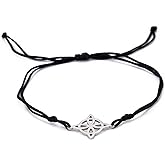 Dreamtimes Trendy Witch Knot Charm Bracelet Celtics Bracelet Geometric Women Female Stainless Steel Witchcraft Chain Bracelet Wiccan Jewelry for Women Vintage Om Yoga Bracelet